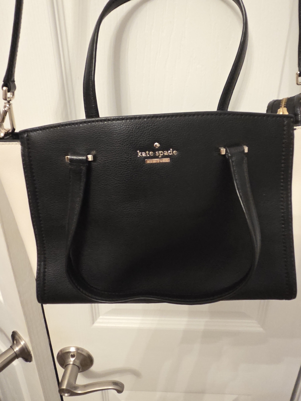 kate spade Black and Cream Leather Satchel